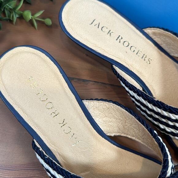 Jack Rogers Rope Dolphin Mini Wedge Slide Sandals Size 7.5 - Picture 3 of 11